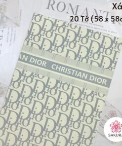 giấy gói hoa in chữ DIOR xám