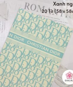 giấy gói hoa in chữ DIOR xanh ngọc