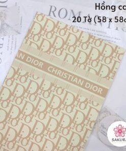 giấy gói hoa in chữ DIOR hồng cam