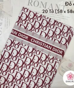 giấy gói hoa in chữ DIOR đỏ đô