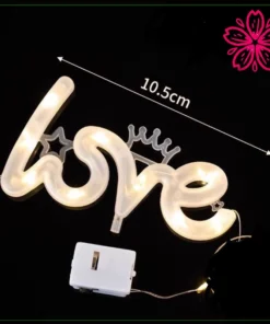 Đèn Led Chữ Love Trang Trí Decor Bó Hoa, Quà Tặng, Bánh Sinh Nhật, Đèn Led Chữ 3 Chế Độ 5 Den led chu Love 6x10.5cm 3 che do 4
