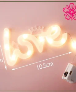 Đèn Led Chữ Love Trang Trí Decor Bó Hoa, Quà Tặng, Bánh Sinh Nhật, Đèn Led Chữ 3 Chế Độ 8 Den led chu Love 6x10.5cm 3 che do 7
