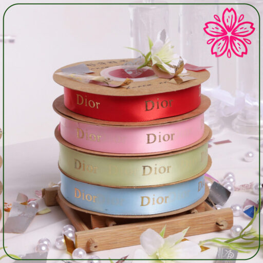 Ruy Băng In Chữ DIOR nhũ, Loại 2.0cm x32yard