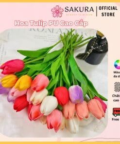 hoa tulip nhựa PU