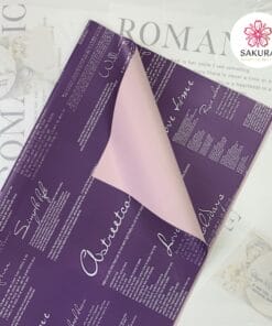 Giấy Gói Hoa Hai Mặt Chữ Tiếng Anh 58x58cm 8 Giấy Gói Hoa Mặt Màu Mặt Chữ Tiếng Anh, Giấy gói hoa không thấm nước mã 005