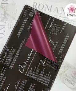 Giấy Gói Hoa Hai Mặt Chữ Tiếng Anh 58x58cm 5 Giấy Gói Hoa Mặt Màu Mặt Chữ Tiếng Anh, Giấy gói hoa không thấm nước mã 003