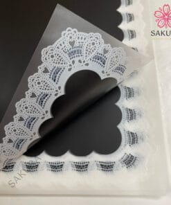 Giấy Gói Hoa Họa Tiết Ren Vuông đen