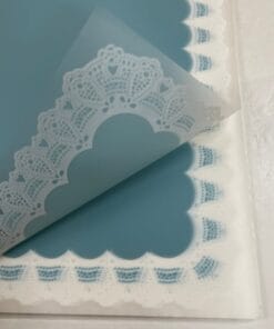 Giấy Gói Hoa Họa Tiết Ren Vuông xanh ngọc đậm