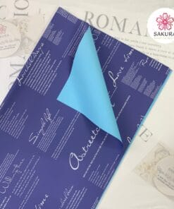 Giấy Gói Hoa Hai Mặt Chữ Tiếng Anh 58x58cm 7 Giấy Gói Hoa Mặt Màu Mặt Chữ Tiếng Anh, Giấy gói hoa không thấm nước mã 008