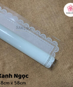 Giấy Gói Hoa Họa Tiết Viền Mây 58x58cm 3 giấy gói hoa họa tiết viền mây xanh ngọc