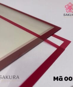 Giấy Gói Hoa Bóng Kính Viền Màu Trong Suốt 55x55cm 2 giấy gói hoa bóng kính viền đỏ đô