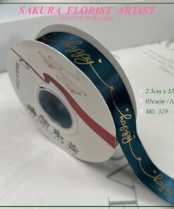 ruy băng lụa in chữ happy 329-1