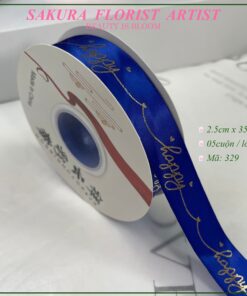 ruy băng lụa in chữ happy 329