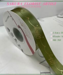 ruy băng lụa in chữ happy 563