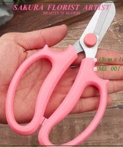 Kéo cắt tỉa cành hoa Nhật Bản D18xR10cm hồng