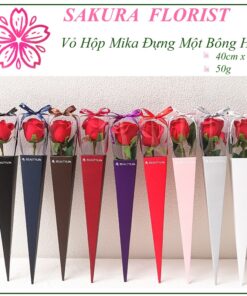 Vỏ Hộp Mika Đựng 1 Bông Hoa, Vỏ Hộp Decan, Vỏ Hộp Meka Hoa Đơn, Vỏ Hộp Meka 1 bông hoa sáp, hoa lụa