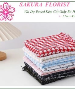 Vải Dạ Tweed Kèm Cốt Giấy Bó Hoa