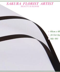 Giấy Gói Hoa Viền Đen Trắng 60x60cm 2 giấy gói hoa trắng viền đen