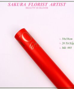 giấy gói hoa in chữ everyday i love you màu đỏ