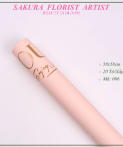 giấy gói hoa in chữ everyday i love you màu hồng phấn