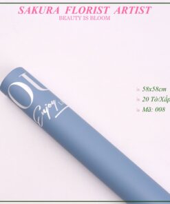 giấy gói hoa in chữ everyday i love you màu xanh blue