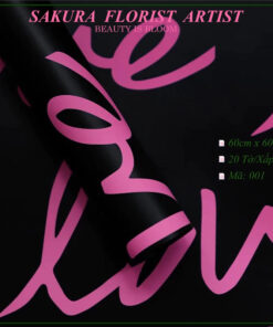 giấy gói hoa in chữ love đen