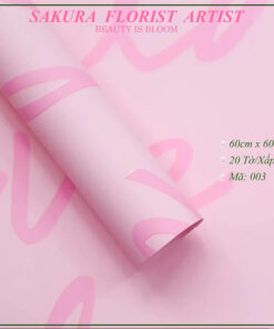 giấy gói hoa in chữ love hồng