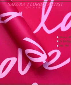 giấy gói hoa in chữ love đỏ