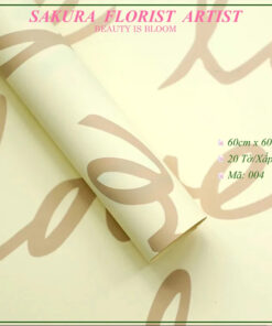 giấy gói hoa in chữ love vàng