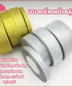 Ruy Băng Nhũ Kim Tuyến 25Yard, Gói Hoa, Gói Quà, Trang Trí Tiệc