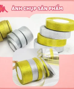 Ruy Băng Nhũ Kim Tuyến 25Yard, Gói Hoa, Gói Quà, Trang Trí Tiệc