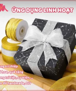 Ruy Băng Nhũ Kim Tuyến 25Yard, Gói Hoa, Gói Quà, Trang Trí Tiệc