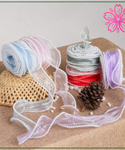 Ruy Băng Voan Viền Ngọc 4cm x 10 Yard – Sang Trọng, Lãng Mạn tại Phụ Kiện Hoa Sakura