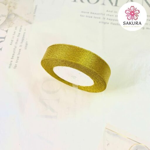 Ruy Băng Nhũ Vàng, Bạc kim tuyến – Loại 2-4cm x25yard