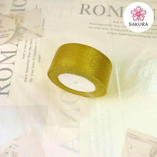 Ruy Băng Nhũ Vàng, Bạc kim tuyến – Loại 2-4cm x25yard