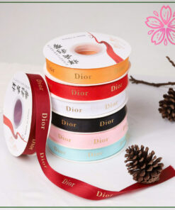 Ruy Băng Gân In Chữ DIOR 2.0cm x 32 Yard – Đẳng Cấp Thời Trang tại Phụ Kiện Hoa Sakura