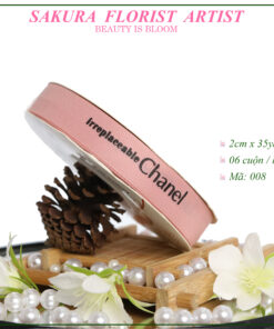 ruy băng gân Chanel hồng nhạt
