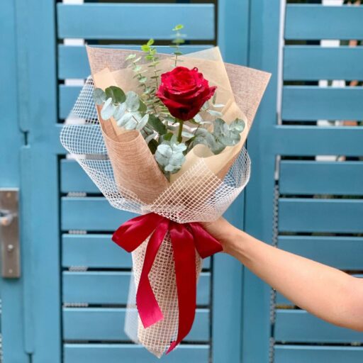 ruy bang lua satin do goi hoa