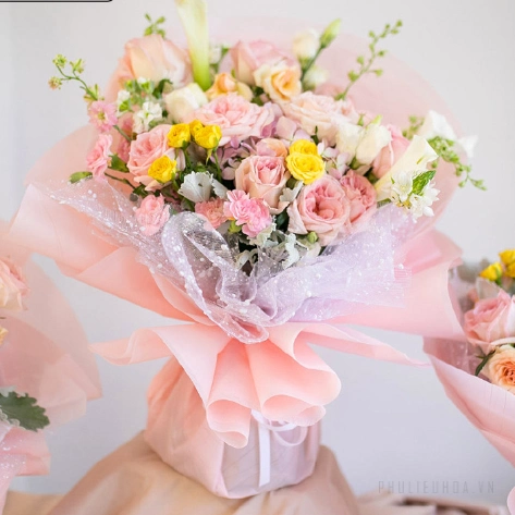 Lưới tuyết trắng – thanh lịch, dùng cho hoa cưới, hoa tốt nghiệp